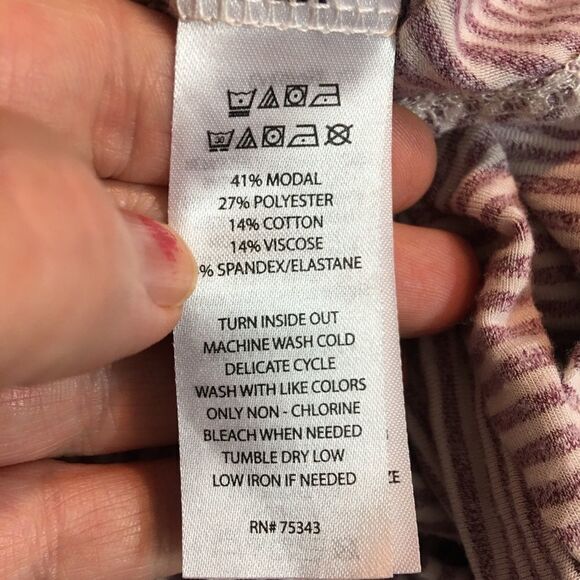 Rachel Zoe striped purple twist front tee top M - Picture 6 of 6